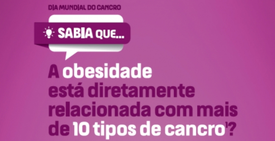 Sabia que a obesidade está diretamente relacionada com mais de 10 tipos de cancro?