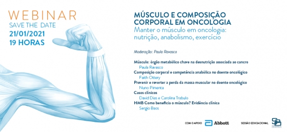 Marque na agenda: webinar "Músculo e Composição Corporal em Oncologia"